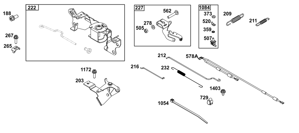Controls Group Diagram and Parts List for 305447-3201-B5 200000 - 399999 Briggs and Stratton Engine